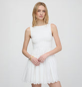 The Cosima Mini Nap Dress - White Trellis Broderie
