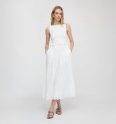 The Christina Nap Dress - White Trellis Broderie