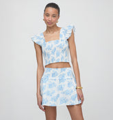 Roller Rabbit x Hill House The Delphine Mini Nap Skirt - Blue Sherwood Forest Monkey