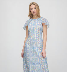 The Davina Dress - Blue Corsica Paisley