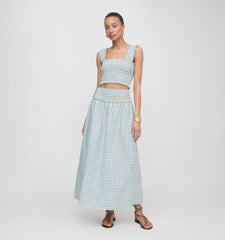 The Delphine Nap Skirt - Blue/Red Gingham