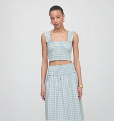 The Azalea Nap Top - Blue/Red Gingham