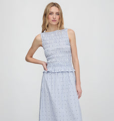 The Phoebe Nap Top - Blue Swiss Dot