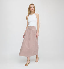 The Delphine Nap Skirt - Cognac Gingham