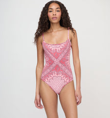 The Emerson One Piece - Berry Paisley Scarf