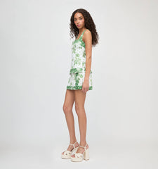 The Emma Top - White Delft Bouquet