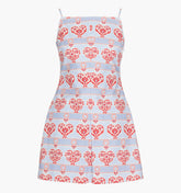The Fae Dress - Poppy Damask Stripe