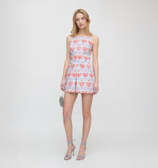 The Fae Dress - Poppy Damask Stripe