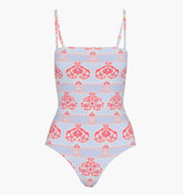 The Giana One Piece - Poppy Damask Stripe