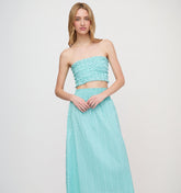 The June Nap Top - Teal Poppy Half Drop