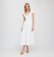 The Lucille Dress - White Crinkle Check