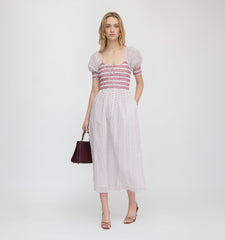 The Madeline Nap Dress - White Poppy Half Drop