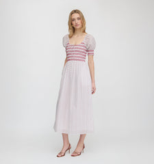 The Madeline Nap Dress - White Poppy Half Drop