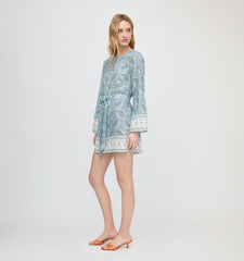 The Magnolia Tunic - Dusty Blue Gemstone Mosaic Scarf