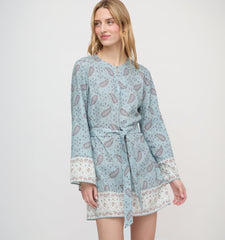 The Magnolia Tunic - Dusty Blue Gemstone Mosaic Scarf