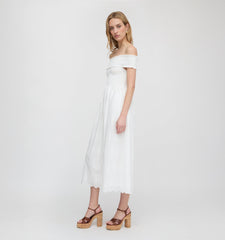The Marguerite Nap Dress - White Trellis Broderie