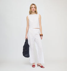 The Giovanna Pant - White Diamond Eyelet