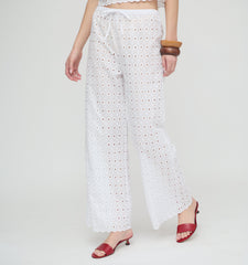 The Giovanna Pant - White Diamond Eyelet