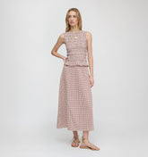 The Delphine Nap Skirt - Cognac Gingham