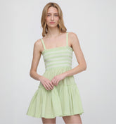 The Seraphina Mini Nap Dress - Lime Gingham