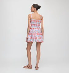 The Seraphina Mini Nap Dress - Poppy Damask Stripe