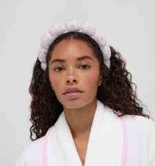 Hill House x Wet Brush Terry Scalloped Headband- Pink Trellis