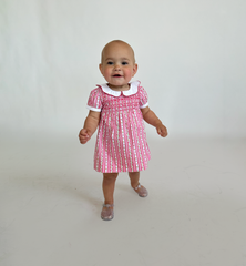 The Baby Mina Nap Dress - Pansy Stripe Pink