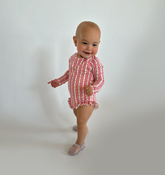 The Baby Sora Rashguard - Pansy Stripe Pink