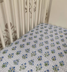 The Crib Sheet - Blue Block Print