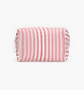 The Quilted Cosmetic Bag - Red Ticking Stripe