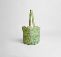 The Hill House x Casa Bombón Sag Tote - Apple Green Jaipur Block