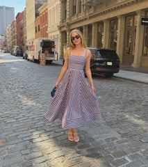 The Margot Dress - Firecracker Stripe