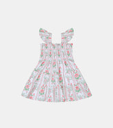 Roller Rabbit x Hill House Baby Ellie Nap Dress - Pink Monkey Block Stripe