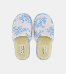 Roller Rabbit x Hill House Quilted Slipper - Blue Sherwood Forest Monkey