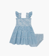 The Baby Ellie Nap Dress - Lagoon Gingham
