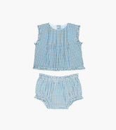 The Baby Cameron Short Set - Lagoon Gingham