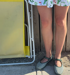 The Hill House x Vibi Venezia Mary Jane Flats - Green Stripe