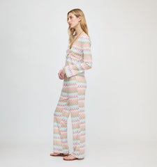 The Alden Pant - White Multi Smooth Shimmer Knit