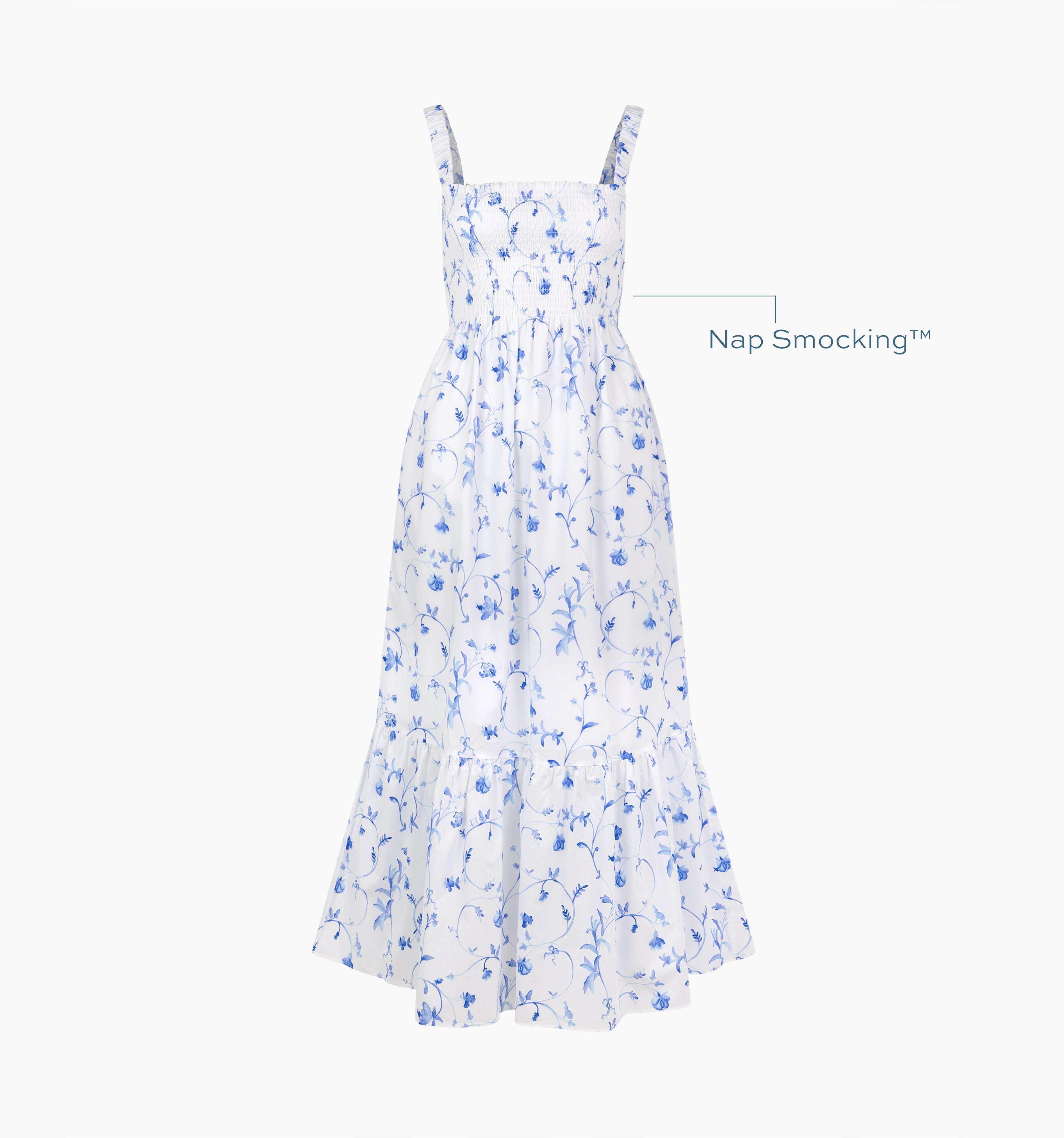 The Anjuli Nap Dress - Blue Botanical