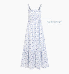 The Anjuli Nap Dress - Blue Vine Stripe