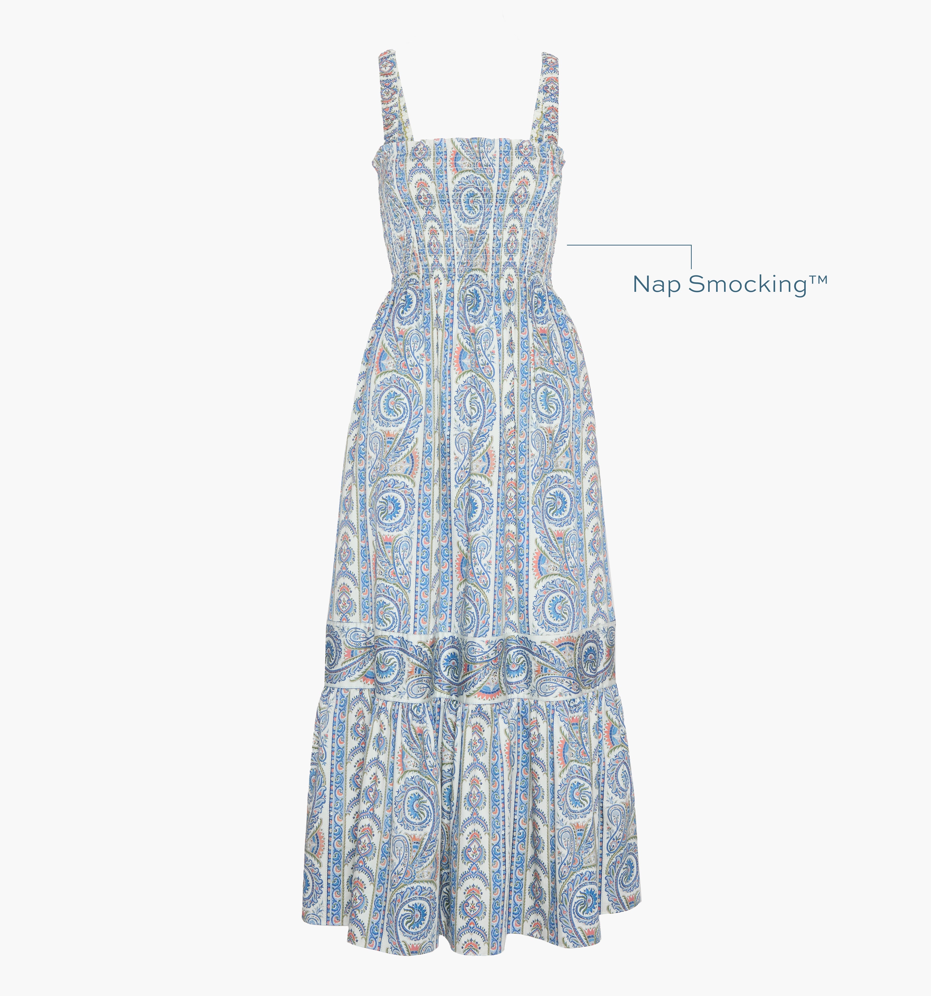 The Anjuli Nap Dress - Blue Corsica Paisley