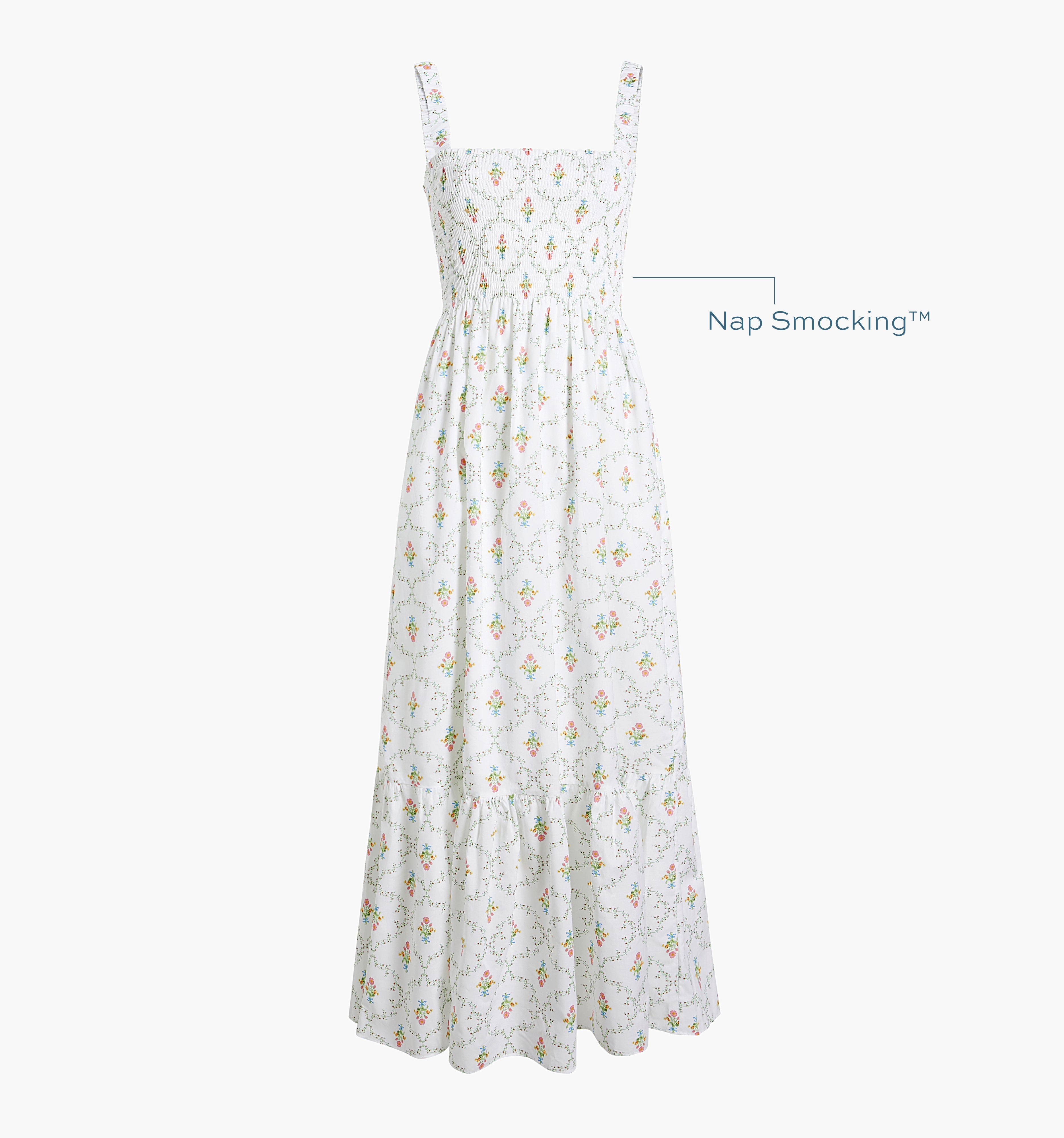 The Anjuli Nap Dress - Pastel Trellis Cotton