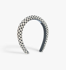 The Cleo Headband - Black/Sand Gingham