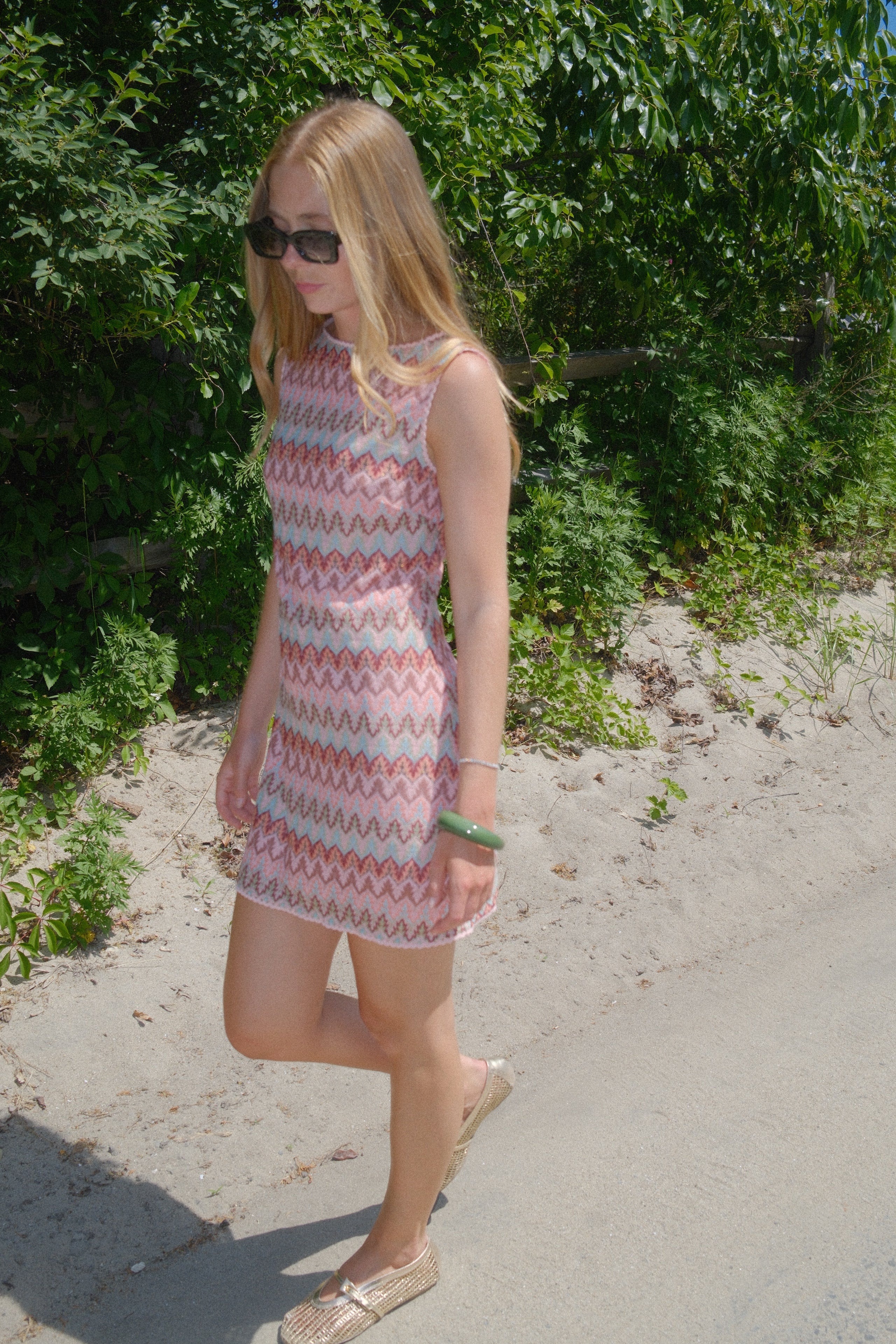 The Lisandra Dress - Pink Multi Smooth Shimmer Knit