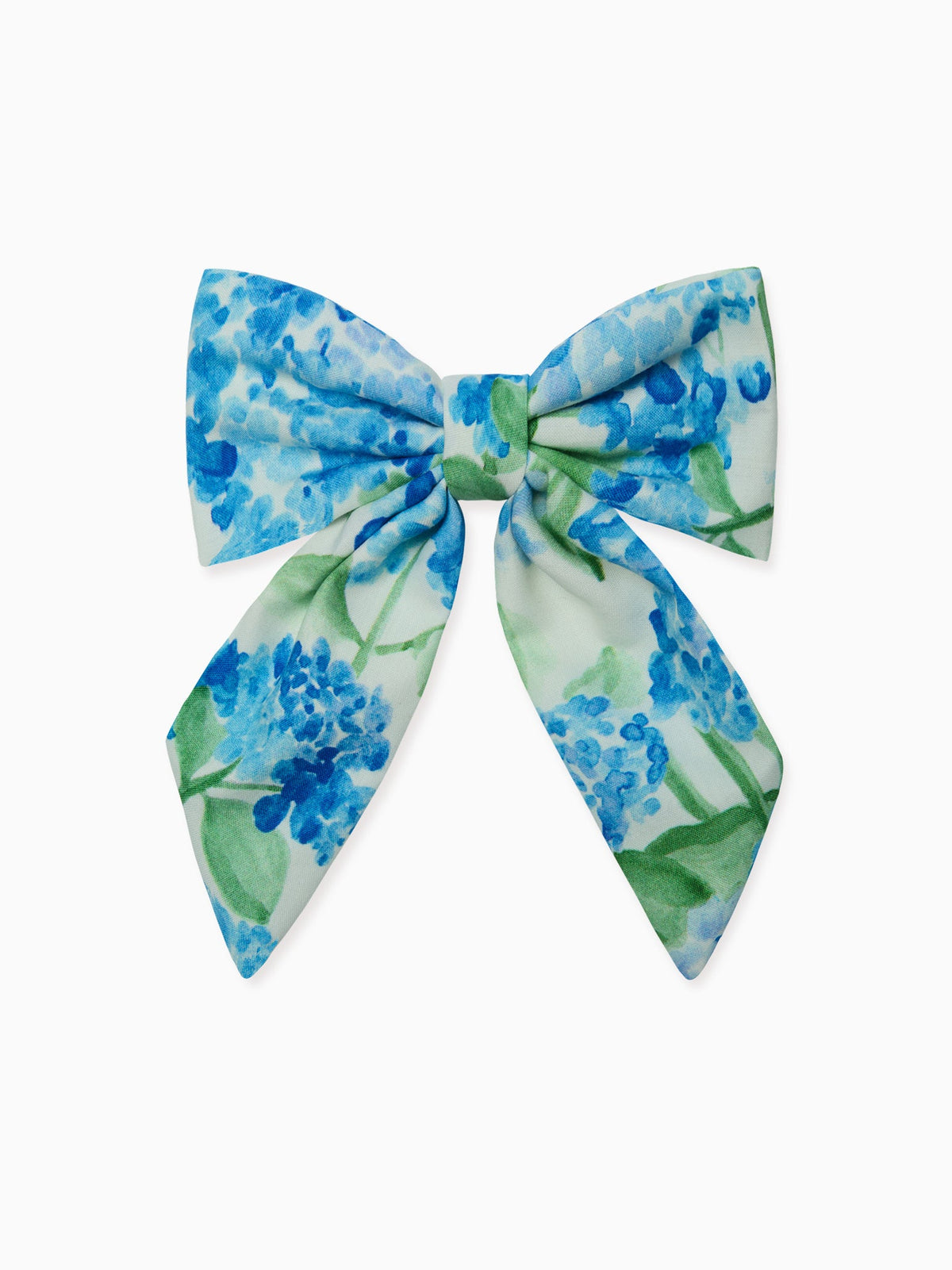 The Hill House x La Coqueta Girls Bow Clip - Blue Watercolor Hydrangea