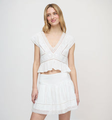 The Jackie Top - White Crisp Voile