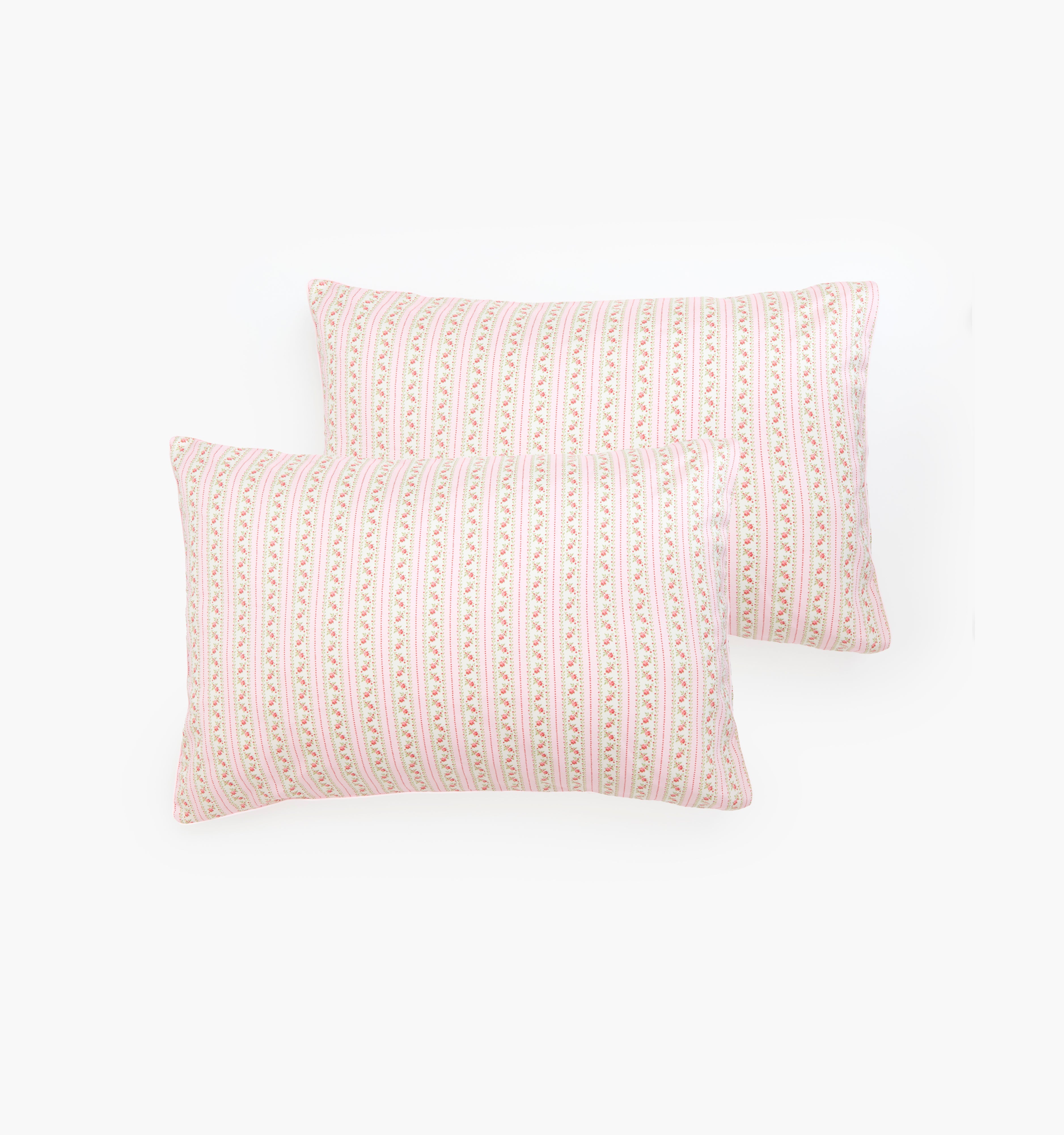 The Pillowcase Set - Pink Floral Dot Stripe