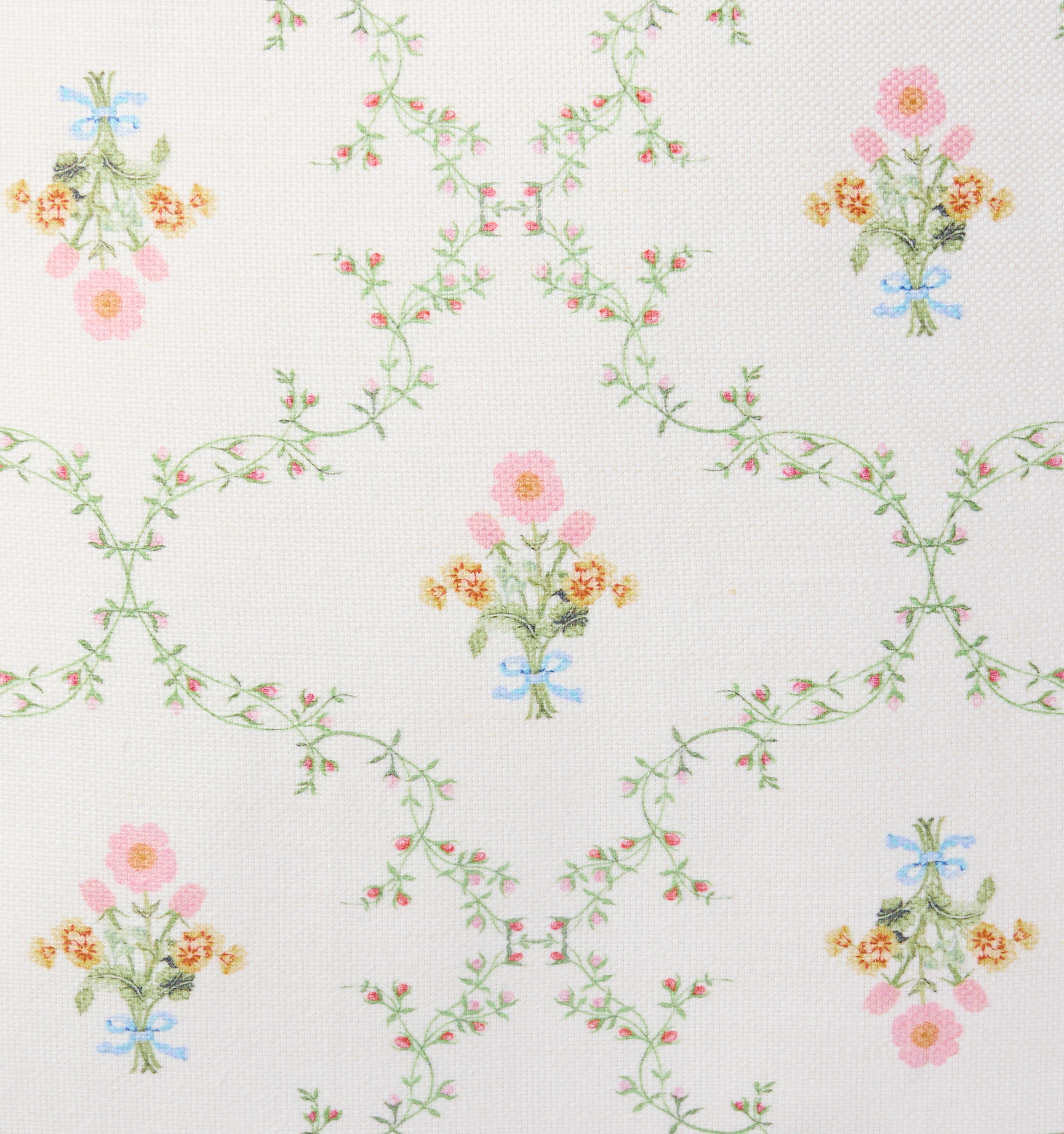 The Perry Lumbar Throw Pillow - Pastel Trellis