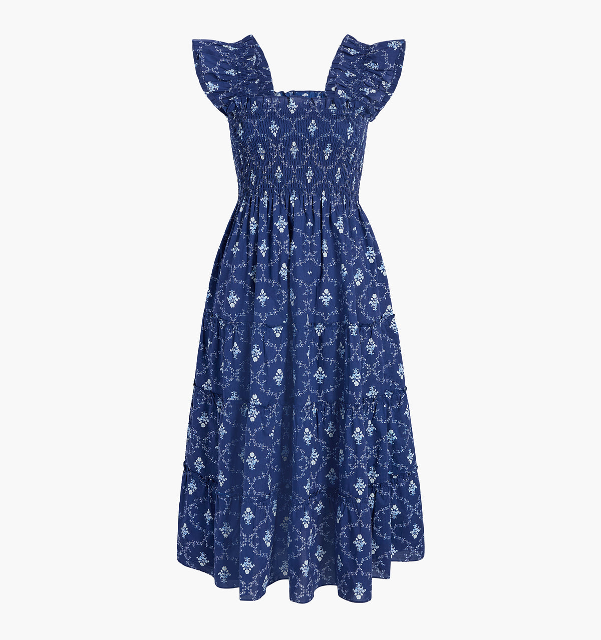 The Maternity Ellie Nap Dress - Navy Trellis