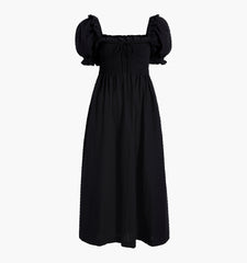The Scarlett Nap Dress - Black Textured Clip Dot